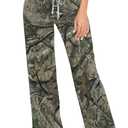 Men Women Pajama Pant Lounge Pajama Bottoms Elastic Waistband Sleepwear PJs Sleep Pants (Green, L)