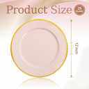 WDF 25Pack Pink Charger Plates - 12Inch Pink Chargers for Dinner Plates - Heavy Duty Plastic Chargers for Baby Shower/Bridal Shower/Wedding/Party/Tabletop Decor/Mother's Day