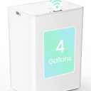 Cesun 4 Gallon Bathroom Trash Can with Lid, Small Automatic Trash Can, Touchless Motion Sensor Garbage Can, White Plastic Waste Basket for Bathroom, Bedroom, Toilet, Office, Rv