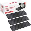 Pyle Car Driveway Adjustable Curb Ramps - 3 Pack Heavy Duty Rubber Threshold Ramp Kit Set -For Loading Dock, Garage, Sidewalk, Truck, Scooter, Bike, Motorcycle & Wheelchair Mobility- PCRBDR23