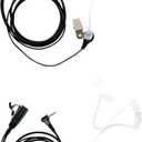 1 Pin 2.5mm Earpiece Headset Compatible with Motorola Radio Talkabout T200 T260 T600 T800 MH230R MR350R MT350R Walkie Talkie with Covert Acoustic Tube and PTT mic (2 Pack)