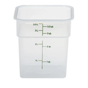 Cambro Food Storage Container with Lid (Microwave Safe and BPA-Free) - 2 Pack - Classic Series Square with Green Lid - 4 QT (Quart) - Commercial Grade for Food Prep (Translucent)