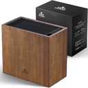 ENOKING XXL Acacia Wood Knife Holder Large Universal Knife Block with Blade-Protecting Slots, Holds 26+ Knives, Scissors, and Sharpening Rods, Space-Saving Kitchen Storage Organizer