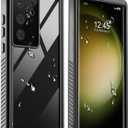 zapica Designed for Waterproof Samsung Galaxy S23 Ultra Case, Built-in Camera & Screen Protector [IP68 Waterproof] [Military Drop Proof] Full Body Protective Cover for Galaxy S23 Ultra, Black/Clear