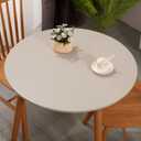 Round Plastic Table Cloth, with Soft Flannel Backing,100% Waterproof Round Vinyl Tablecloth with Elastic, Indoor/Outdoor Picnic Tablecloths. (Light Gray, Fits 40" - 44" Round Tables)