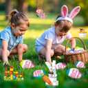Easter Bunny Building Toy Set, Easter Gifts for Kids - 12-in-1 Rabbit Building Block with Prefilled Eggs, Includes Chick, Sheep, Carrot, Flower, Easter Basket Stuffers & Decorations for Boys Girls 6+