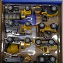 Geyiie 8 Pack Alloy Diecast Construction Vehicle Toy Set, Pull Back Trucks with Excavator Dump Truck Bulldozer Forklift, Durable Gift Toys for Toddlers Kids Boys & Girls