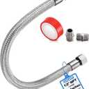 Industrial Grade Compressor Jumper Hose - 1/2" NPT Male (20" Length), 450 PSI 750F, Flexible Stainless Steel with Freely Rotating Fittings for Air Compressor System