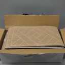 15 Pack 8 "X 30" Non-Slip Carpet Stair Treads for Indoor Wooden Steps, Made of Polyester and Reusable Adhesive, Suitable for Kids Elders and Pets, Beige Lines