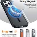 2 x Designed for Magnetic iPhone 14 Pro Case,[Compatible with MagSafe] [Military Grade Drop Protection] Slim Translucent Matte Shockproof with Anti-Fingerprint Phone Case 6.1"-Black