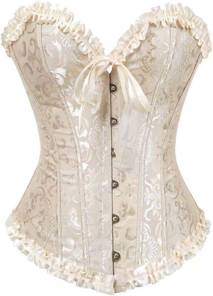 Corset Tops for Women Sexy Overbust Bustier Lace Up Strapless Party Club Fairycore Renaissance Halloween Costume, XL