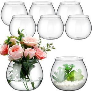 8 Pcs Plastic Fish Bowls for Centerpieces 27 oz Clear Fish Bowl for Drinks Unbreakable Heavy Duty Round Vase for Table Centerpieces Wedding Event Home Decor