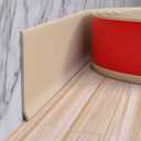 Duzzy Flexible Baseboard Molding Trim, 6 Inch(W) x 60 Feet(L) Peel and Stick Rubber Wall Trim Molding, Self-Adhesive Vinyl Wall Base Cove Base for Floor (Beige)