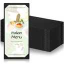 20 Pcs Menu Holder Single Panel Restaurant Menu Covers Single Page Cover Holders with Angled Corners, Black, 4.25" x 11"