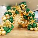 FOTIOMRG Green and Gold Balloon Arch Kit with 3pcs Star Balloon, Emerald Forest Dark Green Balloons Metallic Gold Balloons for Birthday Baby Shower Wedding New Years Party Decorations
