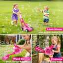 Bubble Lawn Mower for Kids, 3-in-1 Bubble Machine Blower with 10 Bubble Solution, Outdoor Push Toys for Toddlers Ages 3-8, Birthday Easter Summer Gift for Boys Girls 3 4 5 6 7 8 Year Old