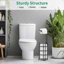 TomCare Toilet Paper Holder Toilet Paper Stand and Dispenser for 3 Spare Rolls Metal Wire Free-Standing Toilet Tissue Paper Roll Storage Shelf Bathroom Accessories Storage Organizer Black