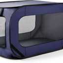 Love's cabin 36in Portable Large Dog Bed - Pop Up Dog Kennel, Indoor Outdoor Crate for Pets, Portable Car Seat Kennel, Cat Bed Collection, Dark Blue (36.6"L x 21.2"W x 21.2"H)