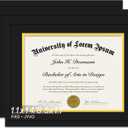 Fxojyvo Black 11 x 14 Diploma Frame Set of 3, Display Document 8.5x11 with Mat or 11x14 Without Mat, Certificate Frame with Black&Gold Mat for Masters Associates Bachelor Degree - 3 Packs