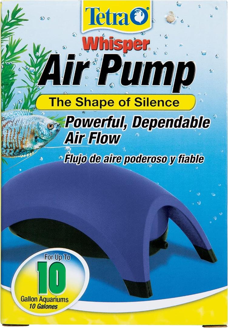 Tetra Whisper Air Pump Up To 10 Gallons, For Aquariums, Powerful Airflow, Non-UL Listed