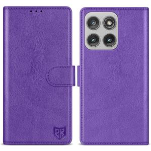 ZZXX for Motorola Moto Edge 2025 Wallet Case with [RFID Blocking] Card Slot Kickstand Magnetic PU Leather Flip Fold Protective Phone Case for Moto Edge 2025 Case Wallet(Purple-6.7 inch)