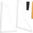 LIFKOME Acrylic Shower Splash Guard for Bathtub and Sink Waterproof 2-Piece Set Corner Splash Shield for Bathroom Use