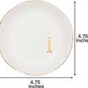 COLLECTIVE HOME - Ceramic Jewelry Tray, Decorative Trinket Dish for Rings Earrings Necklaces Bracelet Watch Keys, Birthday Mother's Day Christmas Gift for Women, 4.75", White Surface (L)