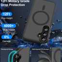 2 x Magnetic Case for Samsung Galaxy S22 Plus Case Fit for MagSafe, Slim Protective for Galaxy S22 Plus Phone Case S22Plus Non-Fingerprint Translucent PC Back TPU Bumper-Frosted Black