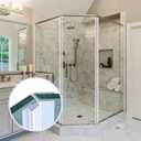 135 Degree Shower Door Side Seal Strip 110 Inch (15.75" x 7 Pcs) for 3/8 Inch Frameless Glass Sliding Door Sweep Clear PVC Waterproof H-Jamb for 3/8 Inch (10mm) Glass to Stop Shower Leaks