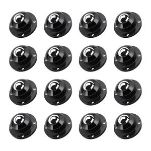 TRVL FIELDER Self Adhesive Caster Wheels for Furniture, Small Casters for Furniture Legs, Low Profile Table Wheels, 28 LBS Load Capacity Per Steel Wheel, Rollers for Kitchen Appliances (16 PCS, Black)