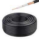 XRDS -RF RG8X Coaxial Cable 100FT 50 Ohm - Solid Copper Core, PVC Jacket, Low Loss, Ideal for Antenna, CB Radio, and Ham Radio Applications