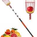AgiiMan 5 to 20 FT Fruit Picker Pole - Reach to 26 FT Fruit Picker with Telescopic Extension Pole, Lightweight and Sturdy Aluminum Telescopic Pole, Easy to Assemble Fruit Picking Basket
