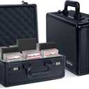 ZivPlay Graded Card Storage Box Graded Card Case for Sports Cards and Trading Card with Slab Holder Fits 108 PSA GMA 78 BGS HGA 88 SGC CSG or 375 Toploader Cards Antitheft Lock Black Color
