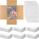 30 Pack Corrugated Comic Book Mailers with 30 Bubble Bags, Comic Book Shipping Box Easy Fold Cardboard Photo Box for Mailing Packaging, Height Adjustable (White,7.8 x 11 x 1.2 Inch)