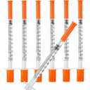 1ml Syringe with Cap 31G 1/4-inch 6mm Syringes, Pack of 100, Disposable 1cc 31 Gauge Individual Package