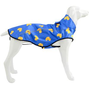 Mile High Life Dog Raincoat, Adjustable Waterproof Reflective Rain Jacket for Small Medium Large Dogs, Lightweight Breathable Pet Rain Coat with Leash Hole(Blue Duck,Small Chest 22-25")