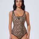 SUUKSESS Women Sexy Tummy Control One Piece Swimsuits High Cut Bathing Suit 2026 (Black, M)