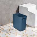 Platic Trash Can - Small Waste basketbin - 1.8 Gallon- for Office,Home,Bathroom,Kitchen - Blue