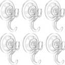 VIS'V Suction Cup Hooks, Small Shower Suction Hooks, Heavy Duty, Removable and Reusable, Clear, 6 Pcs