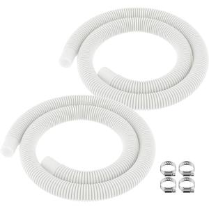 ANTOBLE Pool Hose for Intex 1.25" Diameter Above Ground Pool Pump Hoses Replacement Accessory 59" Long 1-1/4 Swimming Pool Filter Pump Hoses 607 637 With 3 Metal Clamps, 2 Pack