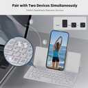 CACOE Wireless Keyboard with Stand, Mini Keyboard for Cell Phone, Ultra-Slim Portable, Foldable, Dual-Channel QWERTY with Stand Holder for Smartphone and More iOS Android Windows, Grey