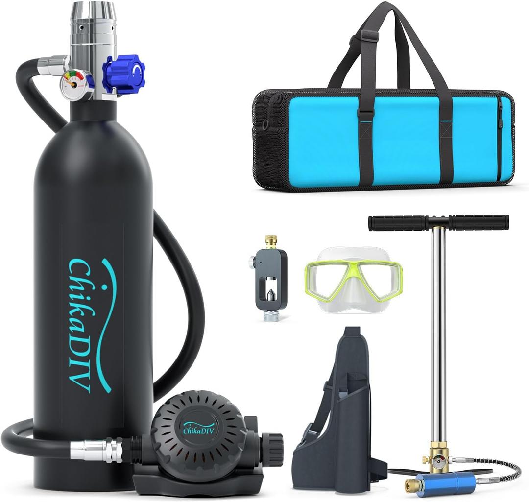 Mini Scuba Tank, 1L Lung Tank Underwater Breathing for Snorkeling & Scuba Diving Tank for Exploration Emergency