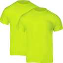 Men's High-Visibility T-Shirts 2 Pack,Lightweight Short-Sleeve Pocket Shirts for Men Color Enhanced (Yellow, XXL)