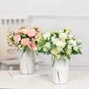 Floweroyal 12 Bunches Peony Artificial Flowers White Flowers Silk Peonies Bouquets for Wedding Party Table Centerpieces Floral Arrangement Home Kitchen Decor