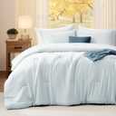 Quataly Oversized Queen Comforter Sets SkyBlue, 3PCS Soft Lightweight Breathable Bedding Comforter Sets for All Season, Queen XL(98''×98'' Comforter & 2 Pillowcases)