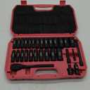 SEKETMAN 30pcs 3/8 Inch Impact socket set, Deep socket set, Metric/SAE,(5/16"-7/8",8mm-22mm),CR-V Steel, Includes Extension Bar, Universal Joint and Ratchet Handle.