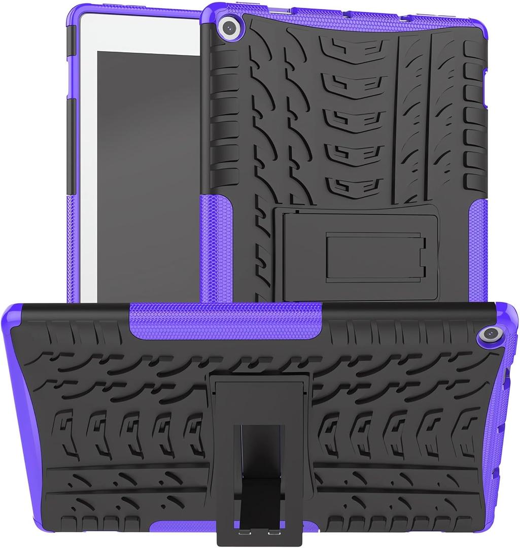 for F l R E10 case 2019 2017 Release 9th 7th Generation,Kickstand Heavy Duty Cover (Purple 19/17)