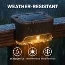 Solar Deck Lights Outdoor 16 Pack, Peel And Stick Deck Railing Lights, Long-lasting & Durable Waterproof For Outdoor Stairs, Step, Fence, Yard, Balcony, Patio, Railing, Garden & Pathway, (Warm White)