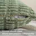 Pack of 2 Corduroy Decorative Throw Pillow Covers 18x18 Inch Soft Striped Pillow Covers Modern Farmhouse Home Decor for Sofa Living Room Couch BedAqua