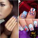 SILPECWEE 20 Sheets 4th of July Nail Wraps Independence Day Nail Polish Stickers Patriotic American Nail Polish Strips Self Adhesive Fingernail Sticker Nails for Women with Nail File